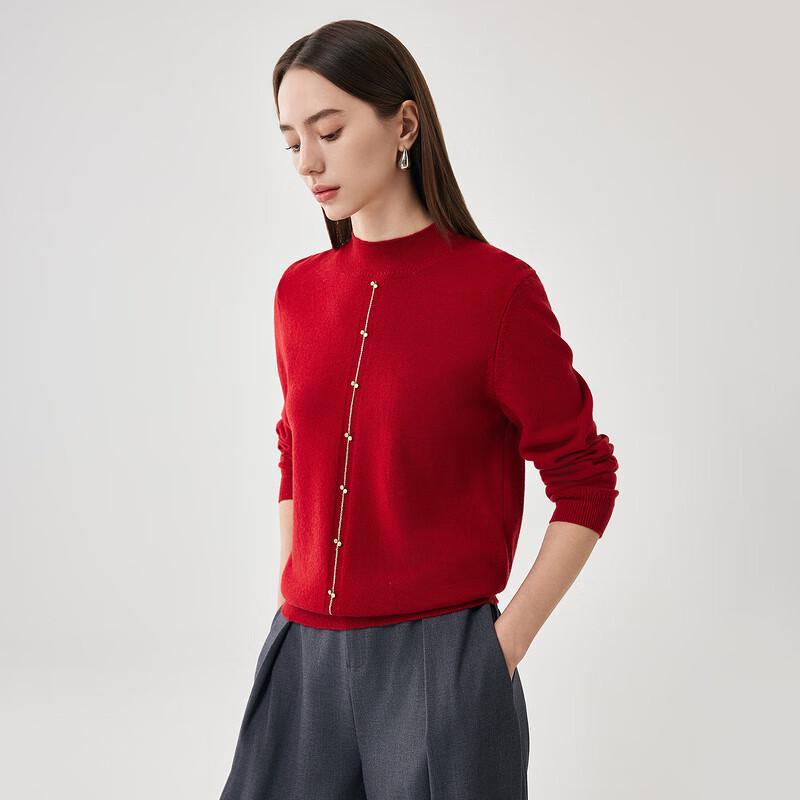 Zhaojun Women's Button-Embellished Wool Knit Sweater