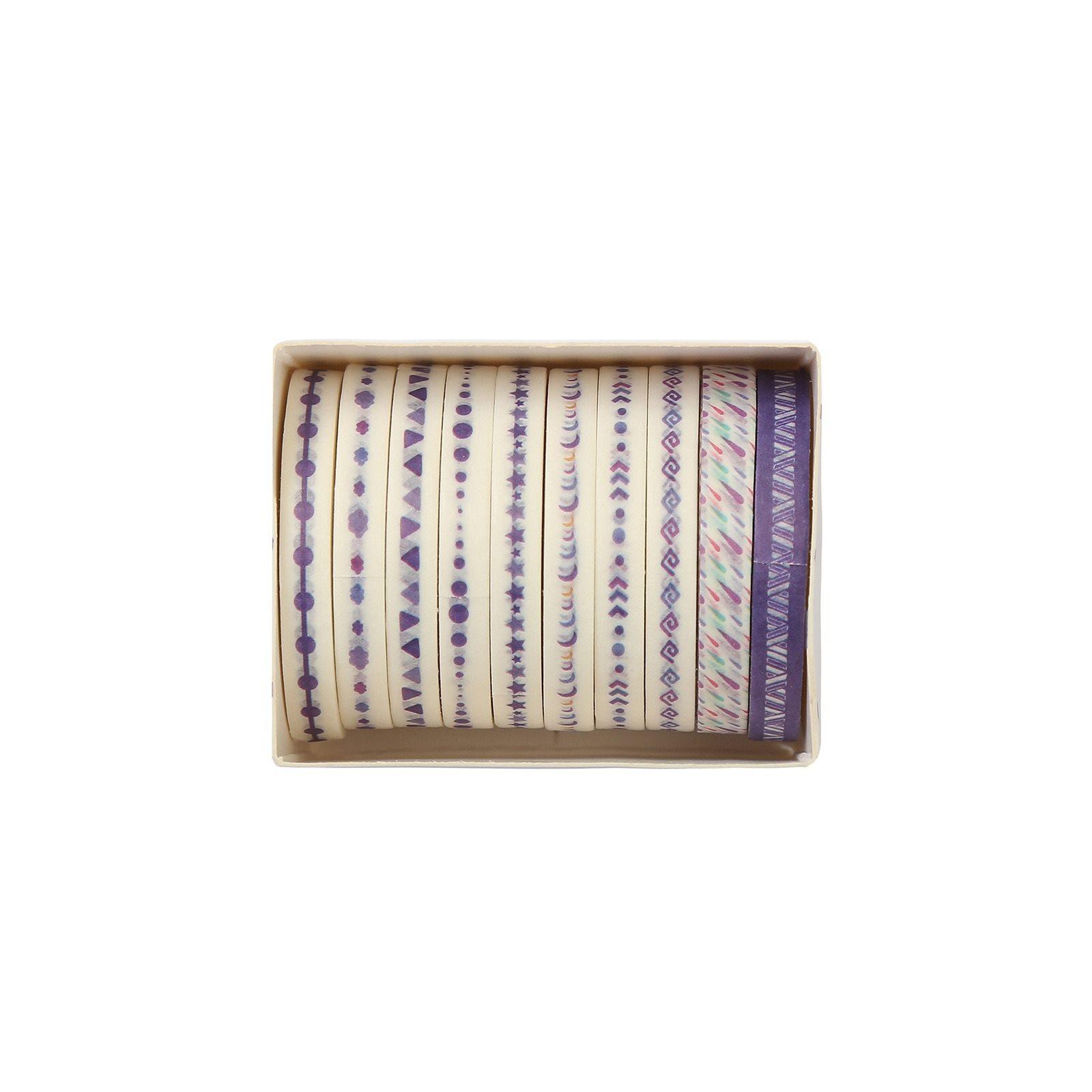 

10rolls/box Rainbow series and paper ultra-fine tape color hand account material ultra-fine tape dividing line border hand