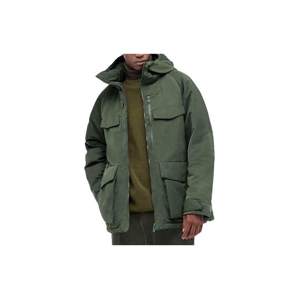 Uniqlo X White Mountaineering Collaboration High-Performance Zippered Loose-Fit Hooded Down Jacket Winter Men outerwear Dark-Green 442563-58