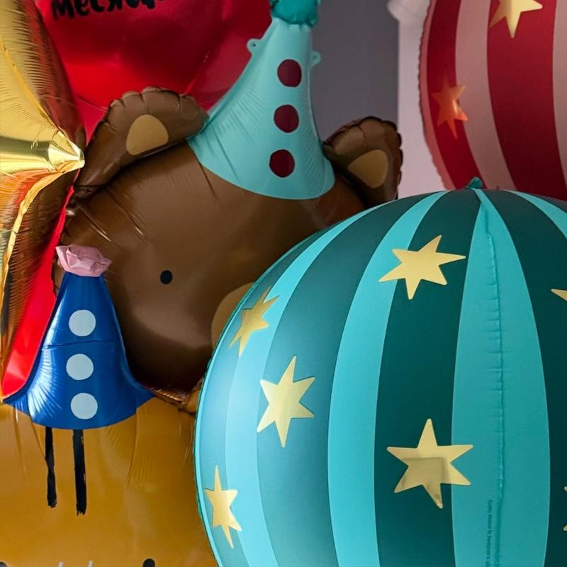 22 Inch 4D Striped Star Round Aluminum Foil Balloon Circus Birthday Party Baby Shower Decoration Inflatable Helium Balloon Toys 5