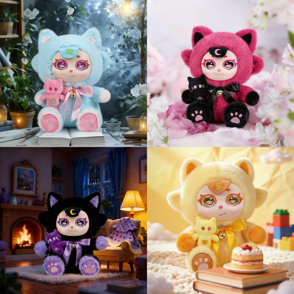 Plüschkatzenpuppe Geschenk für Kinder und Erwachsene mit weichem Kristall-Samtstoff