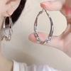 Exaggerated Large Round Earrings Zircon Women Ear Jewelry Personality Hoop Earrings Bridal Wedding