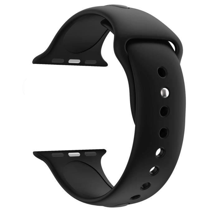 [Compatible Apple iWatch 40 Mm] Bracelet Silicone Noir Souple Taille M-L Sport Mixte Remplacement Montre