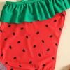 Girls' Exclusive Watermelon Seed Print One-Shoulder Swimsuit