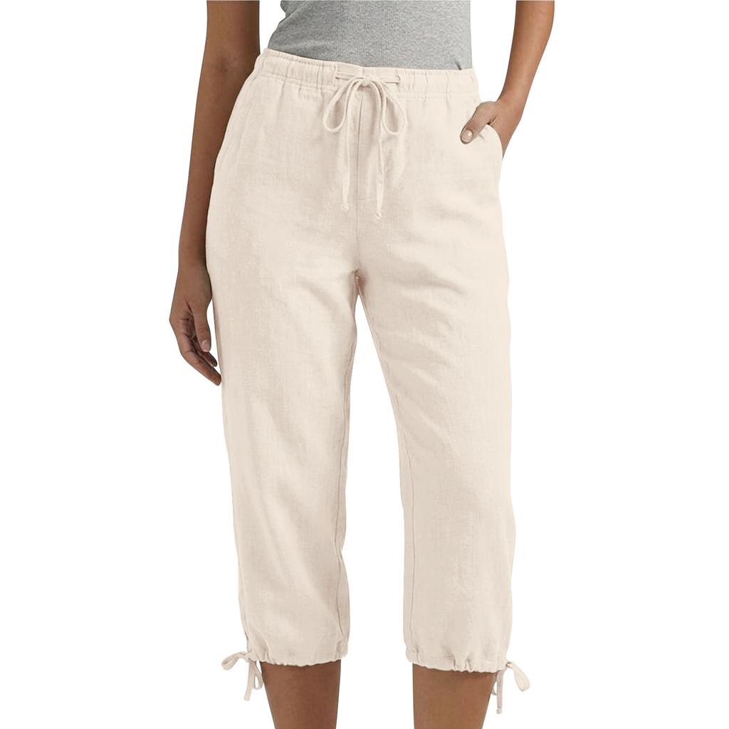 Women's Casual Loose High-Waisted Drawstring Seven-Inch Pants
