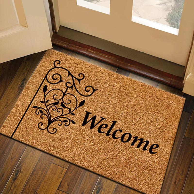 All Weather Welcome Mat Low Profile Entryway Mat for Home Front Entrance Back Non Slip Backing Doormat for Door Decor
