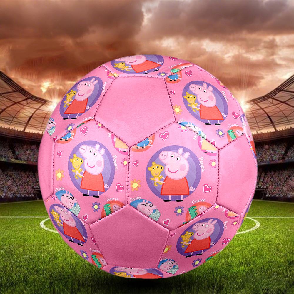 Pink Pig Cartoon Indoor Soccer Ball Colorful All Ages Size 5 Machine Stitched PVC Competition Ready Durable High-Bounce