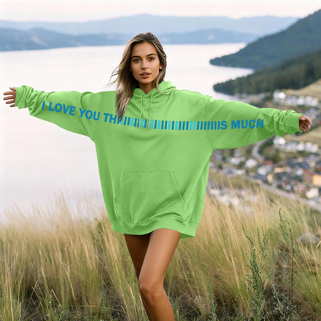 Damen Modisches Lässiges Langärmeliges Paare Buchstaben-Print Kapuzen-Sweatshirt