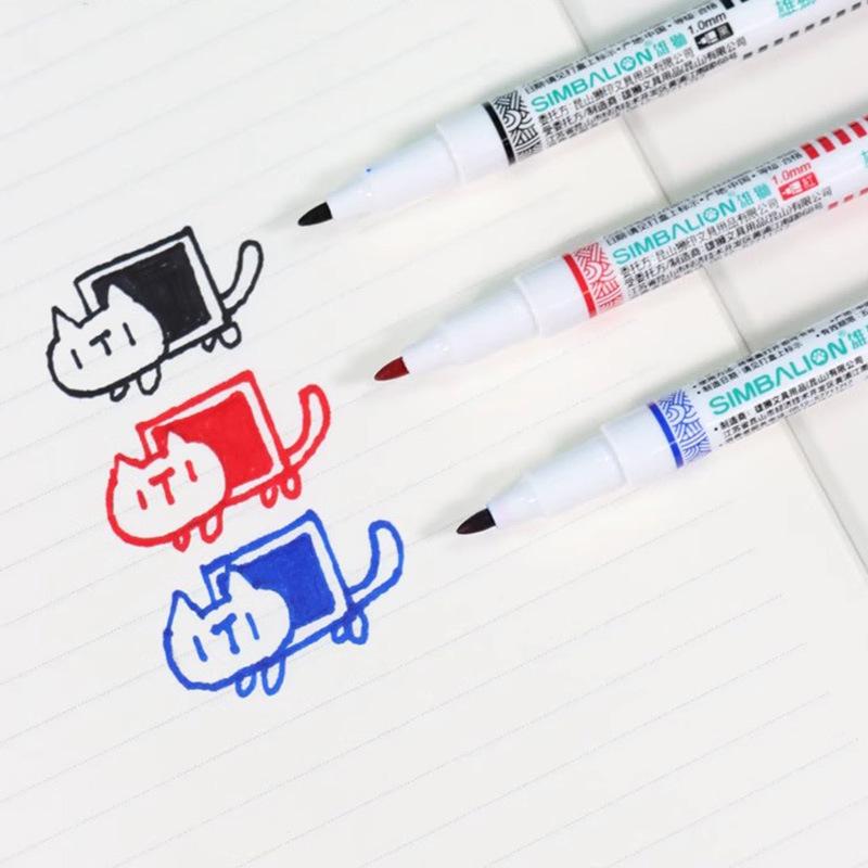 Taiwan Lion 605 Marker Pen Set: Broad Tip, Fine Tip, 805 Fineliner, Permanent, Quick-Drying, Black, Red, Blue, Art Outlining.