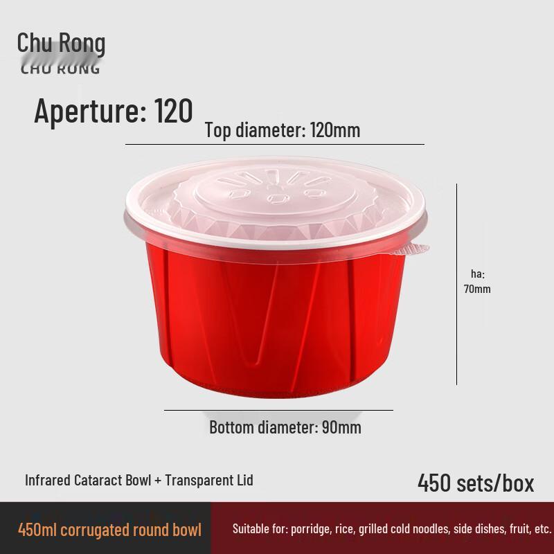 Churong Disposable Red & White Corrugated Takeaway Containers