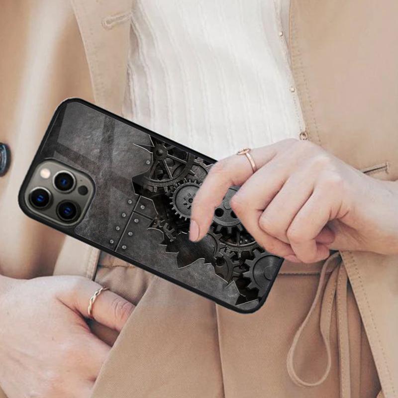 Steampunk Gears Levers Engine Magnetic Phone Case For APPLE iPhone 17 Air 16 14 13 12 Pro Max 15 Plus Wireless MagSafe Cover