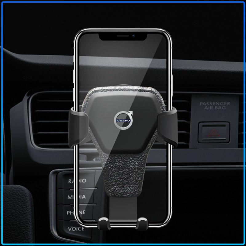 Car Badge Emblem Phone Holder Bracket Air Clip Mount Stand Accessories For Volvo 240 C70 S40 S50 S60 S70 S80 S90 V40 V50 V60 V90 XC40 XC60 XC90 Truck