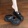 Fashion CRLAYDK Wedge Slip On Mules for Women House Slippers Lace Backless Walking Loafers Outdoor Height Increase Casual Ladies Slides