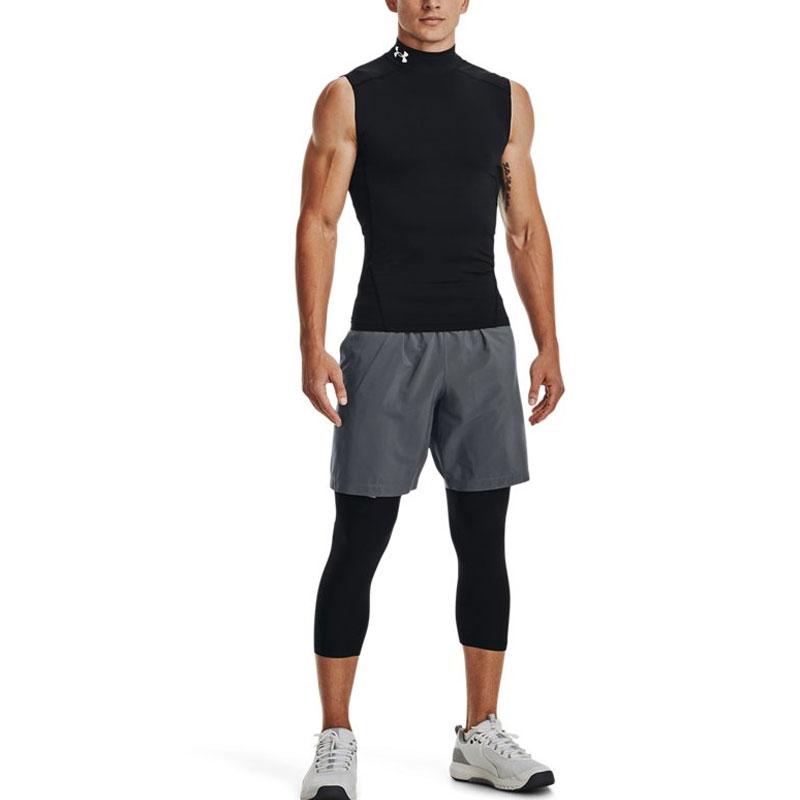 Under Armour Letter Print Woven Sports Shorts Men Bottoms Grey 1370388-012