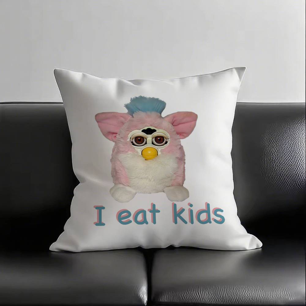 1pc Furby I Eat Kids Pillow Case Square Bedroom Sofa Leisure Comfort Cushion Car Living Room Home Decoration