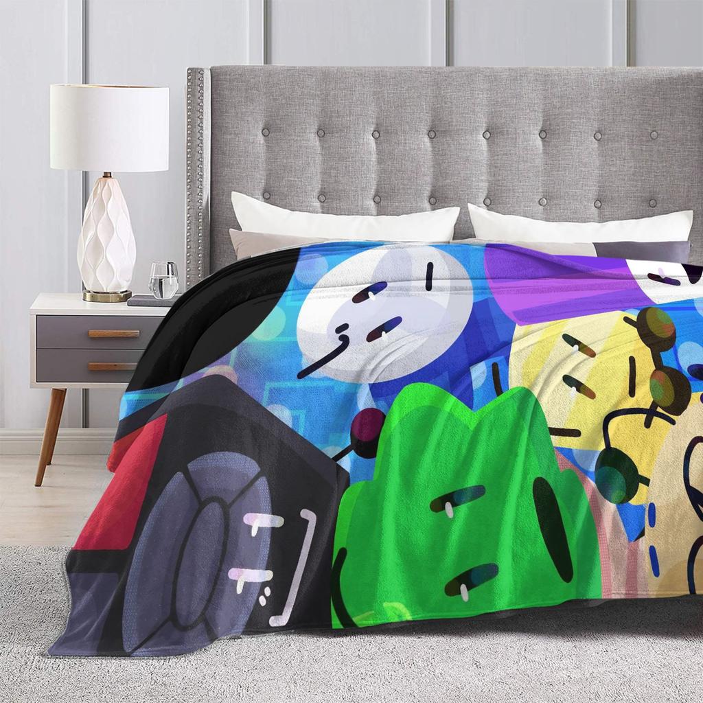 Cartoon BFDI Animated Blanket Flannel Awesome Breathable Throw Blanket for Chair Covering Sofa Spring Autumn