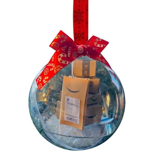 Zabawne Mini Pakiety Ozdoba Boże Narodzenie Przezroczysta Kula Wisząca Choinka Ekspresowa
