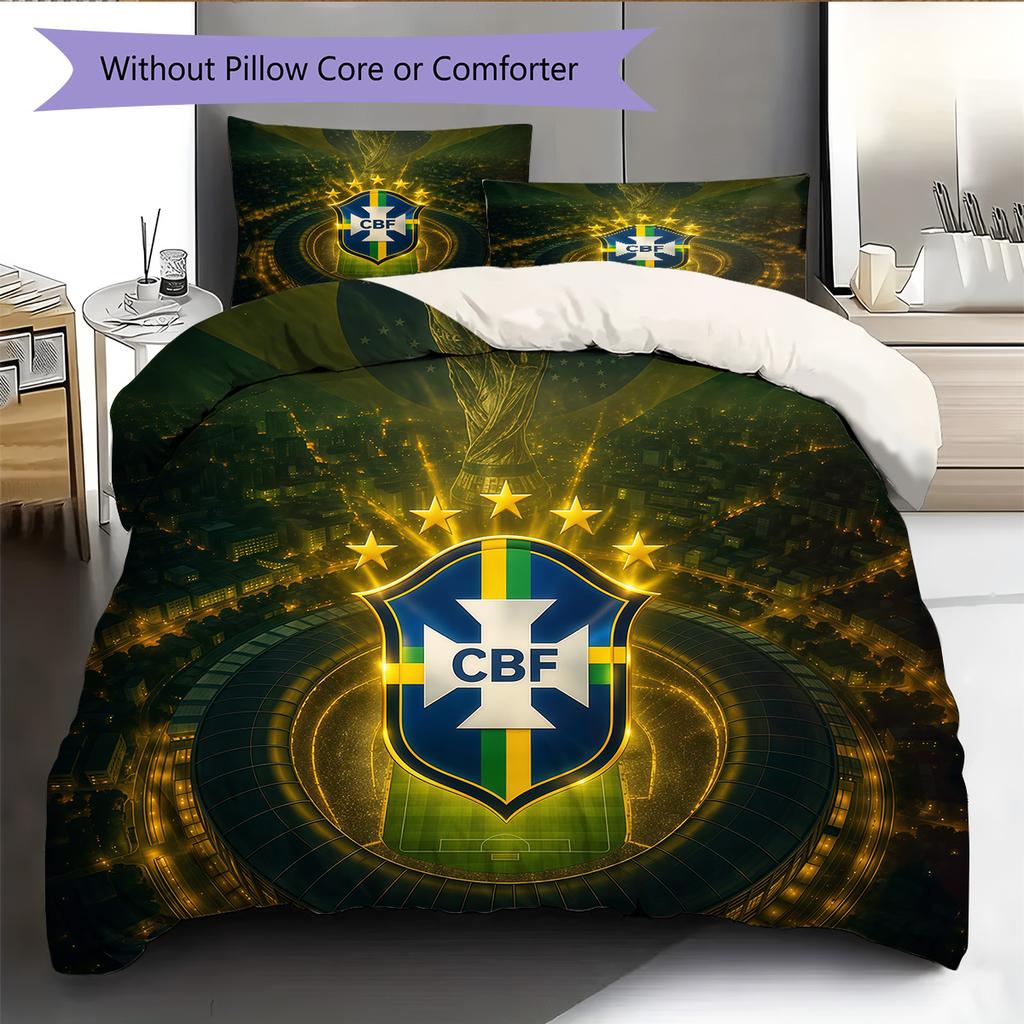 CBF Pattern Bedding Quilt Set Home Decoration Gift (1 * duvet cover + 2 * pillowcase without core)