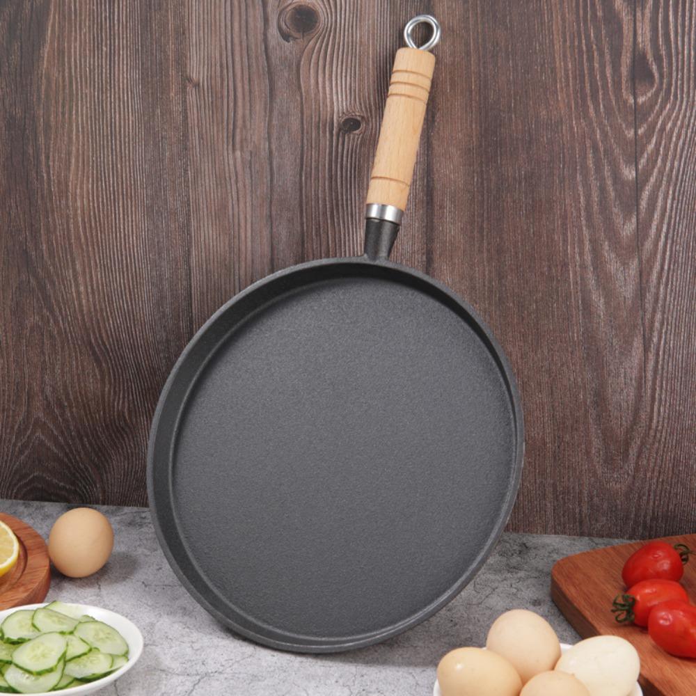 Dřevěná rukojeť Litinová pánev 20/26 cm Crepe Maker Kastról Pancake Pancake Restaurant
