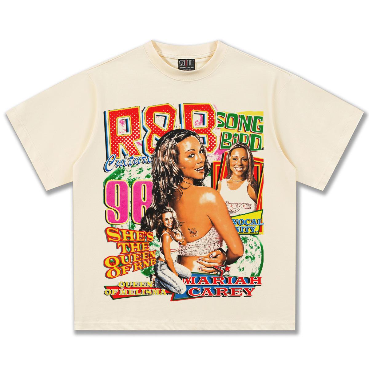 

Mariah Carey RB Queen Graphic TShirt Women Unisex Oversized Vintage 90s Music Singer Casual Cotton Short Sleeve Streetwear Top 4XL