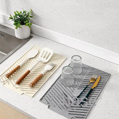 Silicone Draining Board Mat Dish Drying Folding Draining Mat Large Drain Pad Eco-Friendly Drainer Heat Resistant Pot