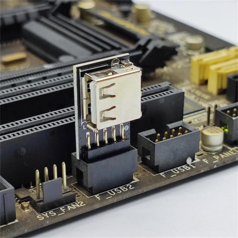 Desktop PC 9 PIN To USB 2.0 Female Port Expansion Adapter Support USB 1.1 for Wireless Mouse Receiver