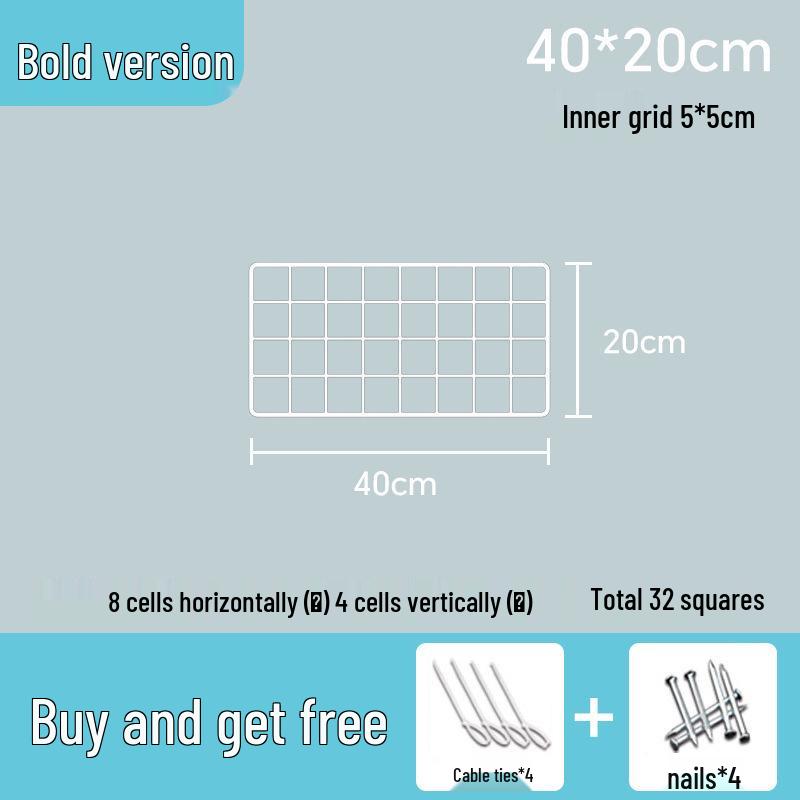 White Wire Mesh Grid Display Rack for Photos & Storage