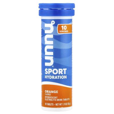 Hydratation, Sport, Elektrolyt-Brausetabletten-Nahrungsergänzungsmittel, Orange, 10 Tabletten