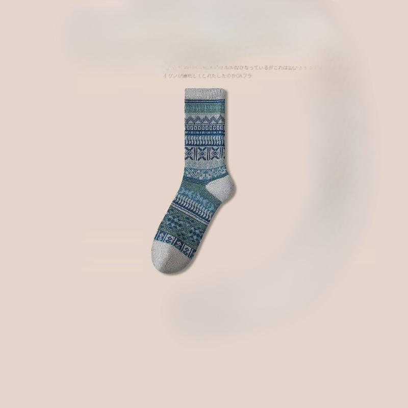 Women's Socks, Ethnic-style Retro Casual Cotton Socks, Fashionable Autumn and Winter Outfits, Mid-calf Socks, Long Socks