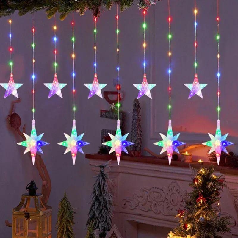 

NEW Christmas Lights LED Star Moon String Lights Fairy Curtain Light for Holiday Wedding Party Room Decoration Strip Lamp
