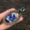 Sodalite Gemstone Handmade Copper Wire Wrap Gift Jewelry Pendant 3.27" l4I43