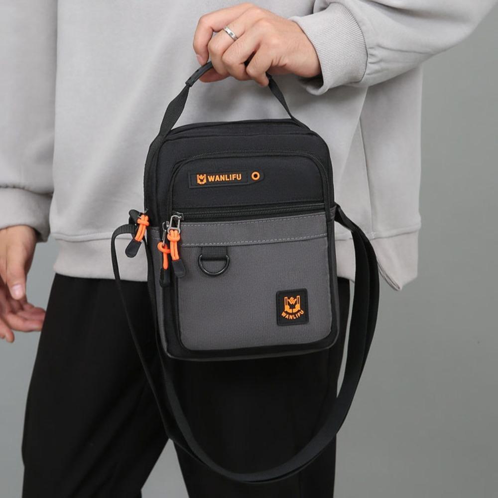 Multi-pockets Men's Business Bag Large Capacity Canvas Crossbody Bag Men's Shoulder Bag  Male