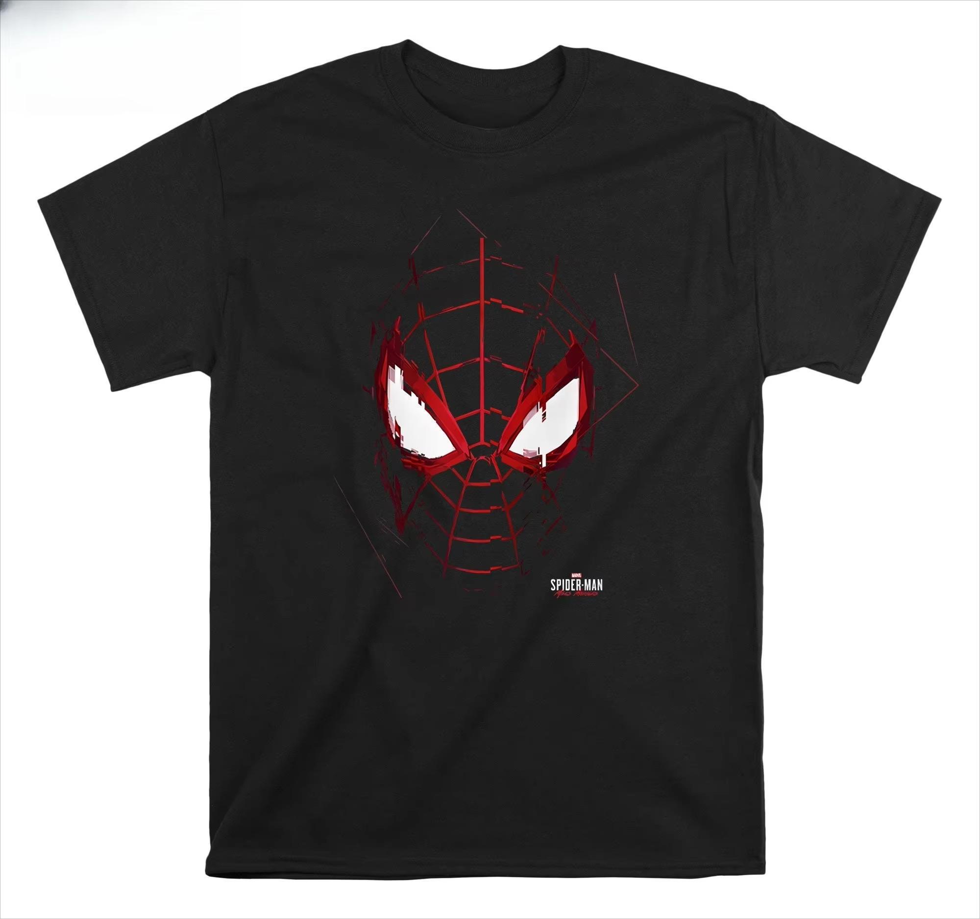

Marvel Spider-Man Graphic Printing Summer Autumn Winter Cotton Men s and Women s T-shirts Short Sleeves Luxury Outdoor Sports S
