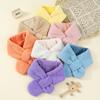 Winter Baby Warm Plush Scarf Cute Boy Girl Faux Fur Newborn Toddler Cross Neckerchief Shawl
