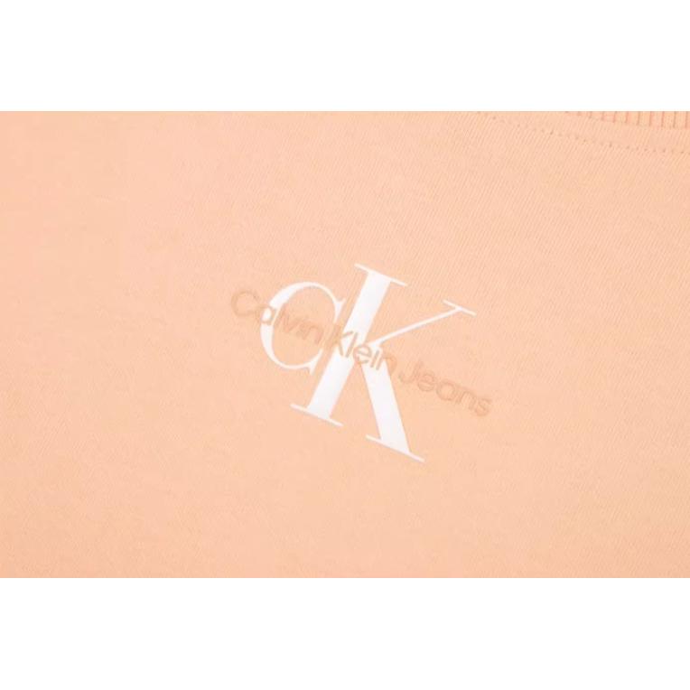 Calvin Klein Solid Loose Fit Round Neck Short Sleeve T-Shirt Women Tops Light-Orange J223330-TNB