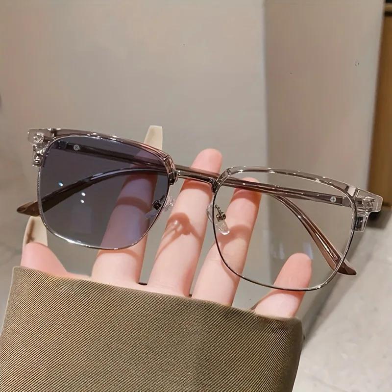 4PCS Men's and Women's Light-Sensitive Color-Changing Blue-Light Filtering Glasses