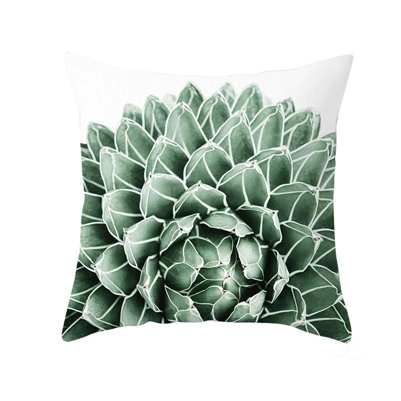 Exotic Plants And Floral Pattern Double-Sided Printed Pillow Cover Short Plush Suitable Living Room Bedrooms Throw Cushion Cover