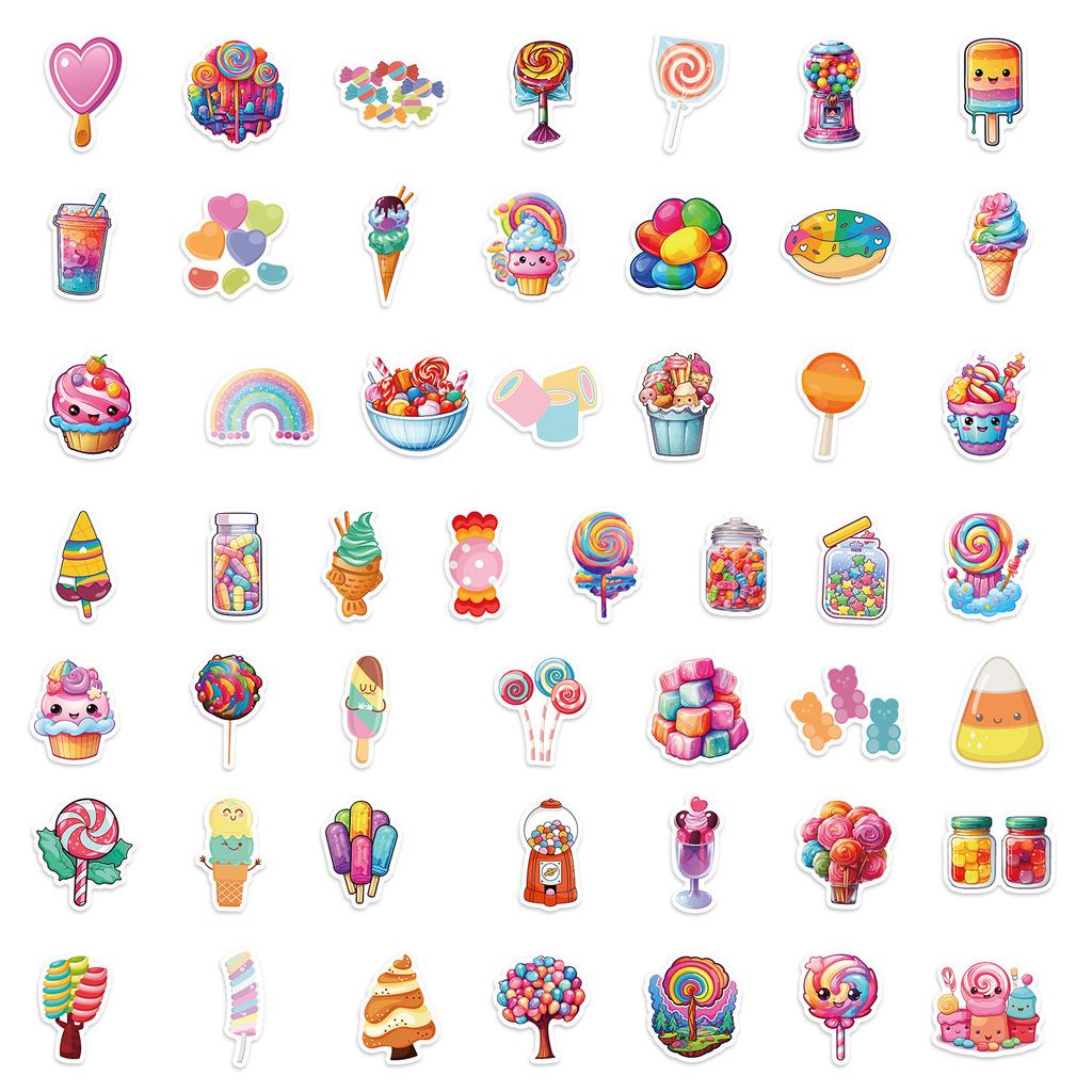 Macaron Color Dessert Stickers DIY Suitcase Hand Account Water Cup Decoration Children's Reward Stickers