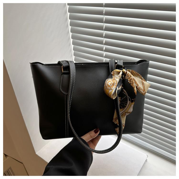 Niche Casual Tote Bag Simple Ins Solid Color Large-capacity Bag Women's Bag New Trendy Shoulder Bag Portable School Bag