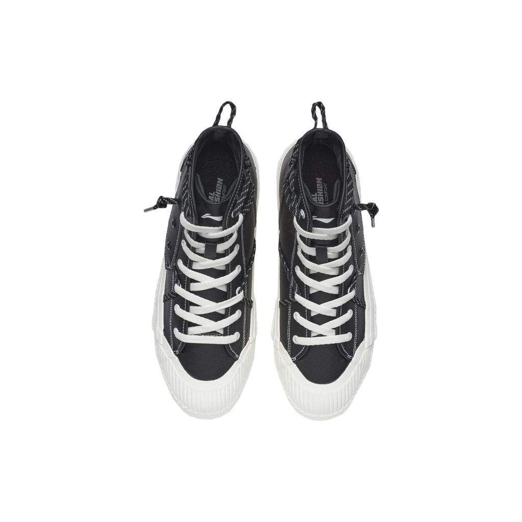 Li-Ning Versatile Casual High-Top Skate Shoes Men Sneakers Black Gray AGCR239-2