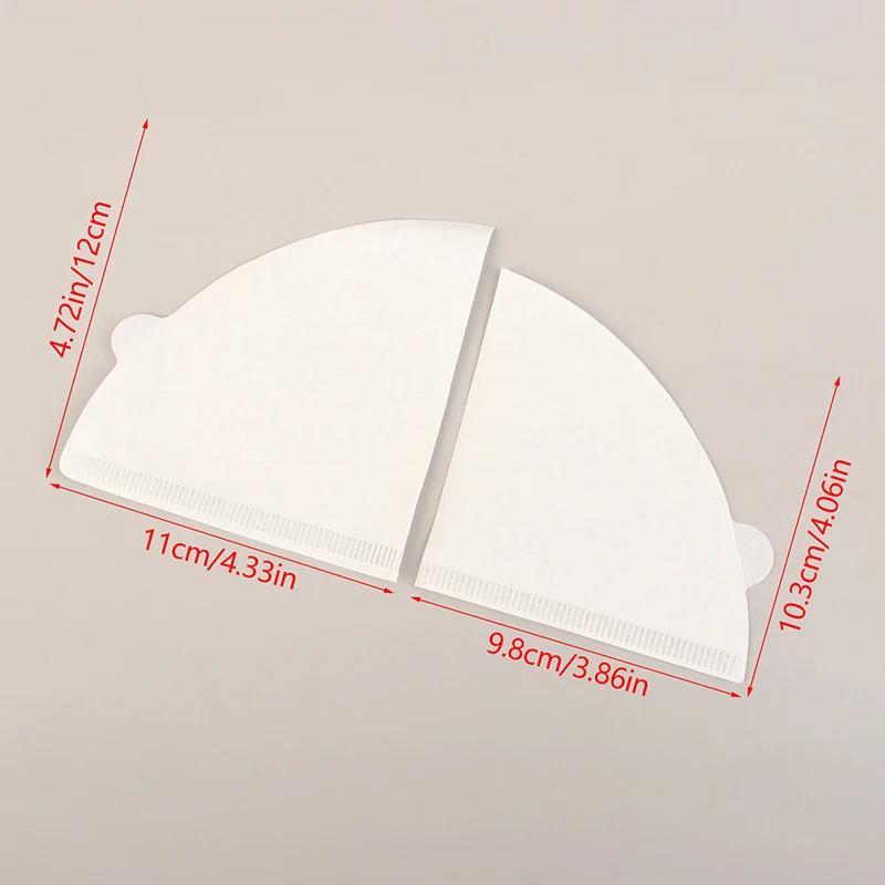 100 ks Papír na překapávanou kávu ve tvaru V z dřevité buničiny V60 Kónický Bílý Béžový Kávový filtr Sáček na kávový filtr Příslušenství pro kávovar na espresso a čaj