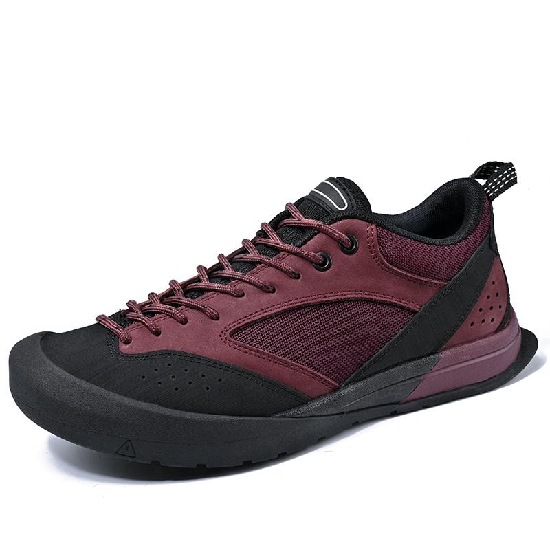 

Leisure Walk Sneakers Outdoor Men Walking Shoes Lace Up Non Slip Casual Shoes Handmade Sports Hiking Footwear All-match Trainers 45 вина червоного кольору