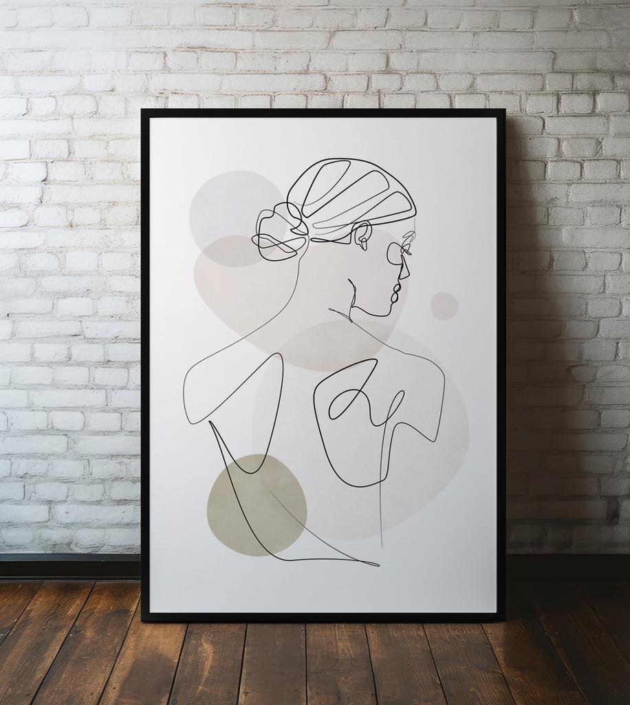 Poster Portrait Pastel Colors In a Black Frame