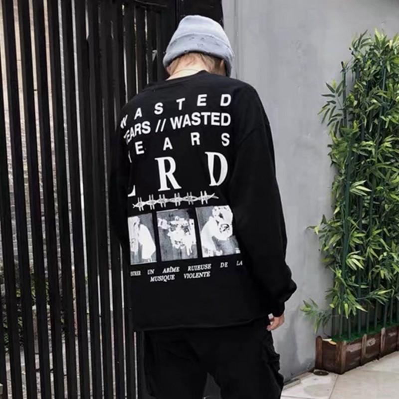 Unisex Vintage American Style Graphic Long Sleeve T-Shirt Loose Fit Streetwear Print Tee Fall