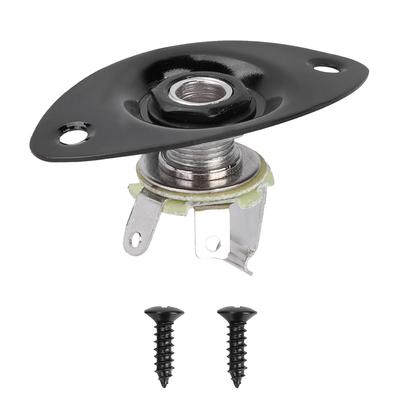 Presa jack di ingresso e uscita per chitarra da 1/4" 6,35 mm per chitarre elettriche, bassi, musicali, nero