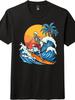 Surfing Skelett Grafisk T-shirt | Strand Sommar Unisex T-shirt