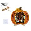 Festive Decor Halloween Door Sign, Glowing Ghost Hanging Decor, Wooden LED Window Theme Ornament for Party, Spooky Wall Pendant Home Decorative Props