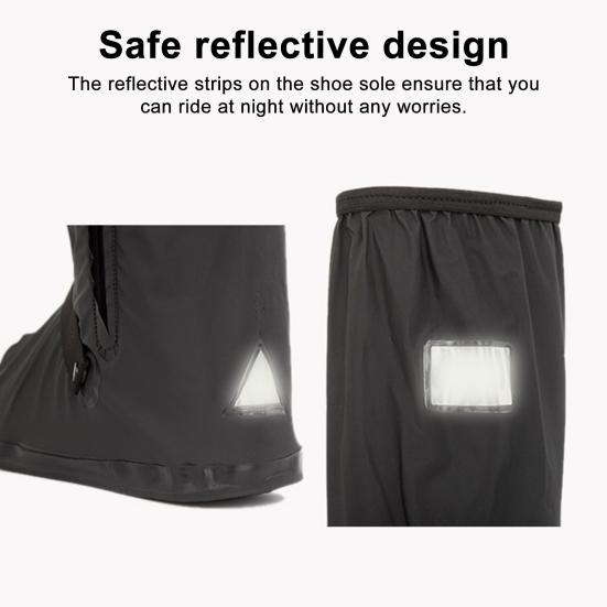 1 Pair Rainproof Boot Covers PVC Fabric Anti-Slip Design Waterproof