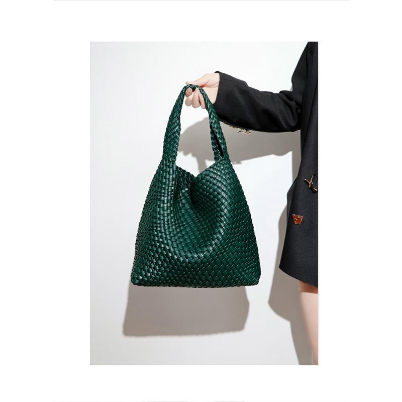 Dameveske Vintage Skulderveske med stor kapasitet underarmsveske Håndvevd veske Tekstur Trend veske