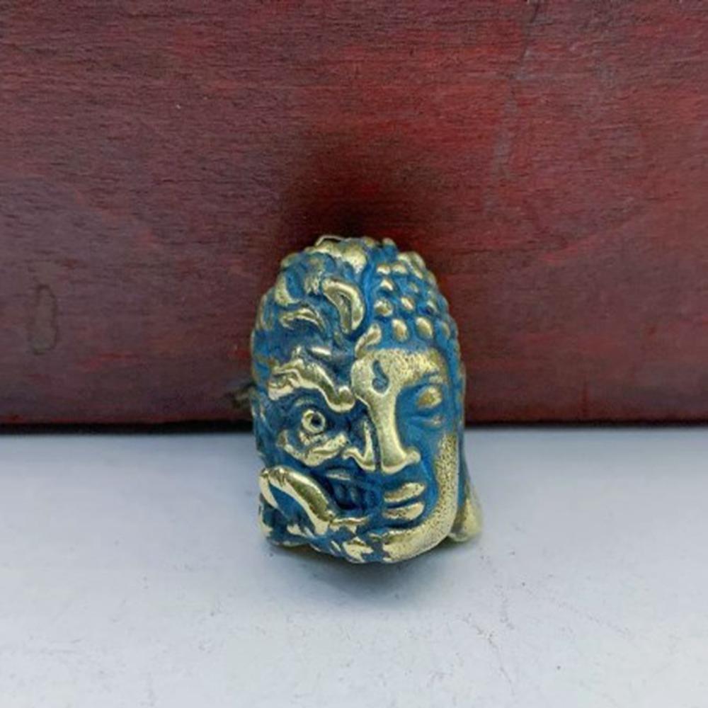Handmade Sculpture Brass Bead Charms DIY Jewelry Accessories Skull Head Retro Pendant Bracelet Lanyard Pendant EDC Outdoor Tool